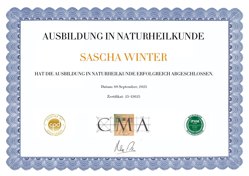 Naturheilkunde Zertifikat Sascha