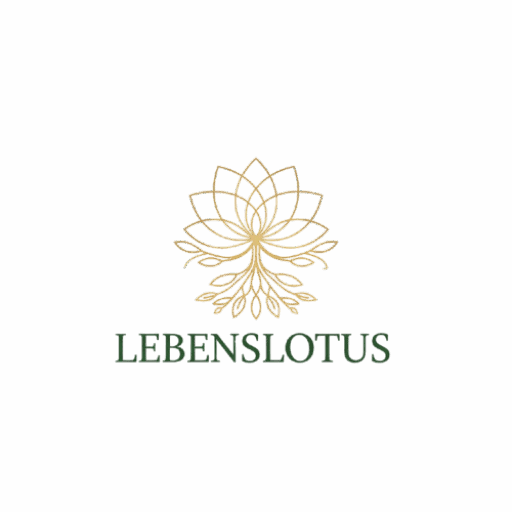 LEBENSLOTUS: Ein stilisiertes goldenes Lotus-Baum-Symbol, das Wachstum, Heilung und ganzheitliche Naturheilkunde darstellt. Es symbolisiert die Verbindung zu Heilpflanzen, Aromatherapie und Phytotherapie, ergänzt durch Elemente der spirituellen Gesundheit und inneren Balance. Ideal für Naturheilpraxis, Online-Kurse und Masterwissen im Bereich alternative Medizin