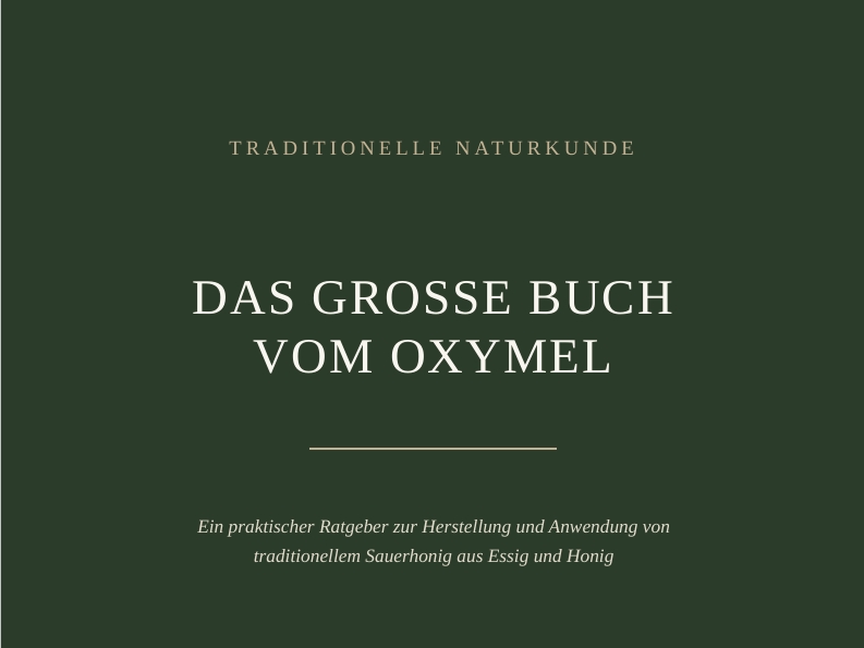 Ur-Elixier Oxymel Praxishandbuch E-Book mit frischen Äpfeln, Kräutern und dem gratis Bonus-Guide zur Apfelessig-Herstellung.